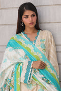 Zellbury | Unstitched 2 Piece Cambric | Embroidered Shirt Dupatta - 0112 - House Of Hania