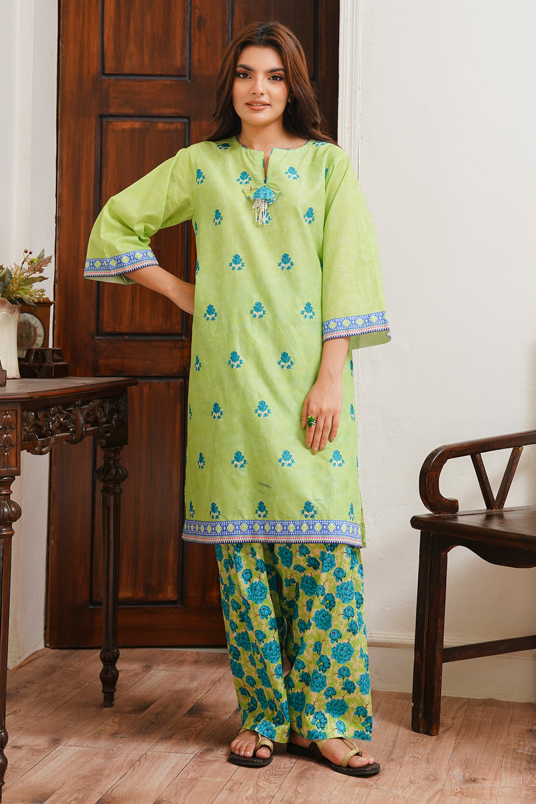 Zellbury | Unstitched 2 Piece Cambric | Embroidered Shirt Shalwar - 0023 - House Of Hania