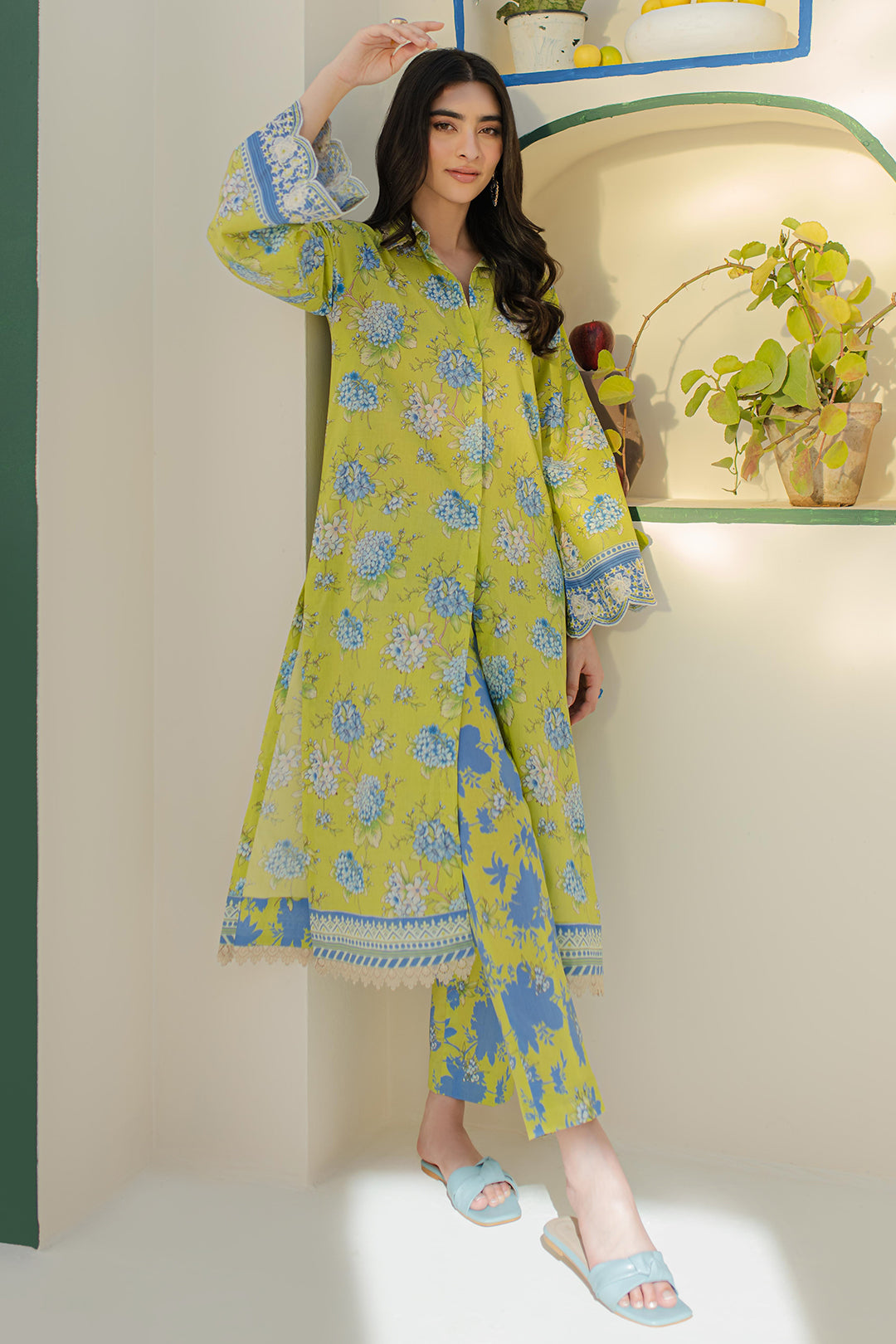 Zellbury | Unstitched 2 Piece Cambric | Embroidered Shirt Shalwar - 0104 - House Of Hania