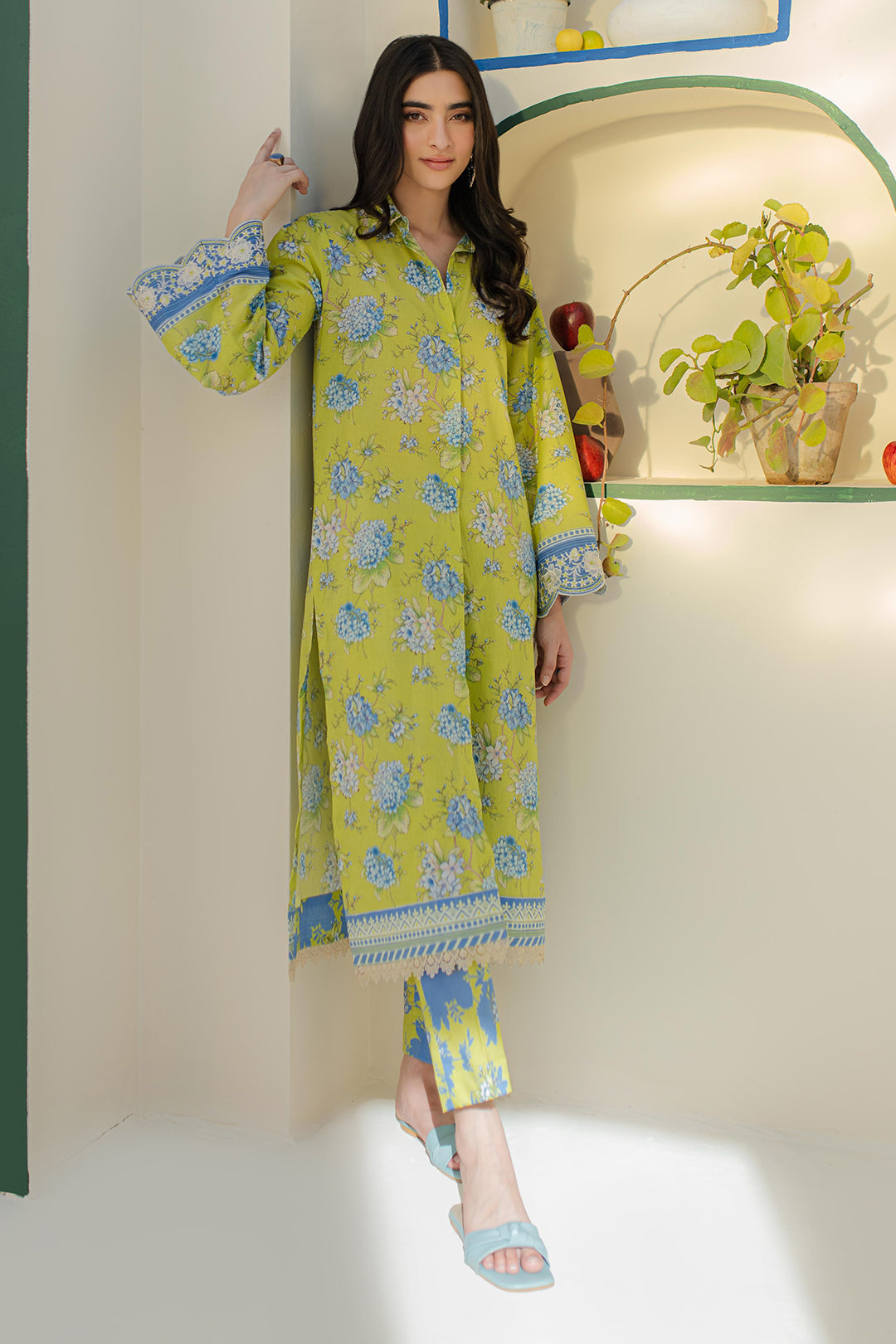 Zellbury | Unstitched 2 Piece Cambric | Embroidered Shirt Shalwar - 0104 - House Of Hania