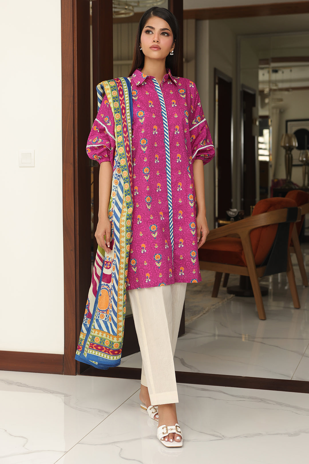 Zellbury | Unstitched 2 Piece Cambric | Shirt Dupatta - 0002 - House Of Hania