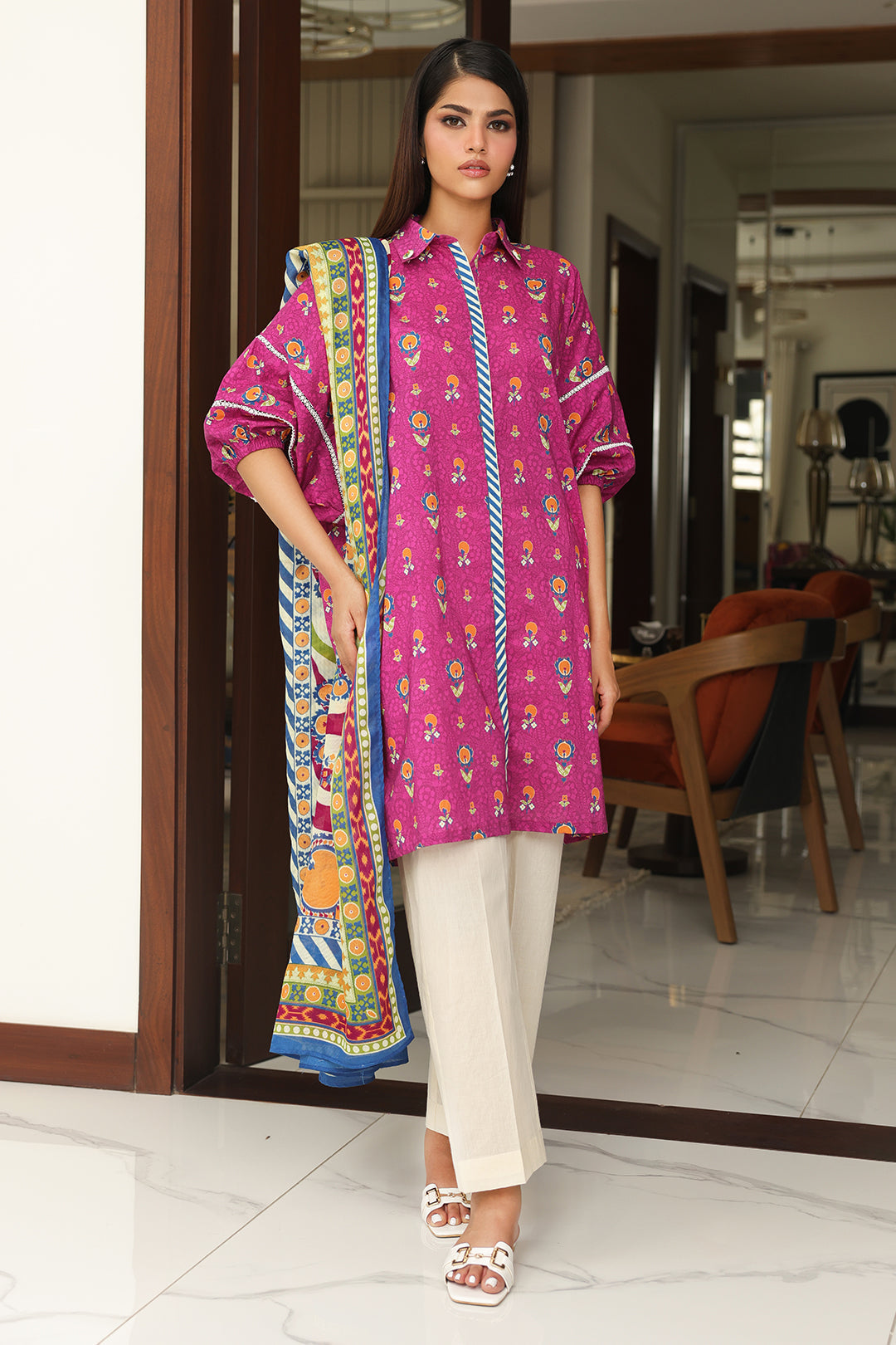 Zellbury | Unstitched 2 Piece Cambric | Shirt Dupatta - 0002 - House Of Hania