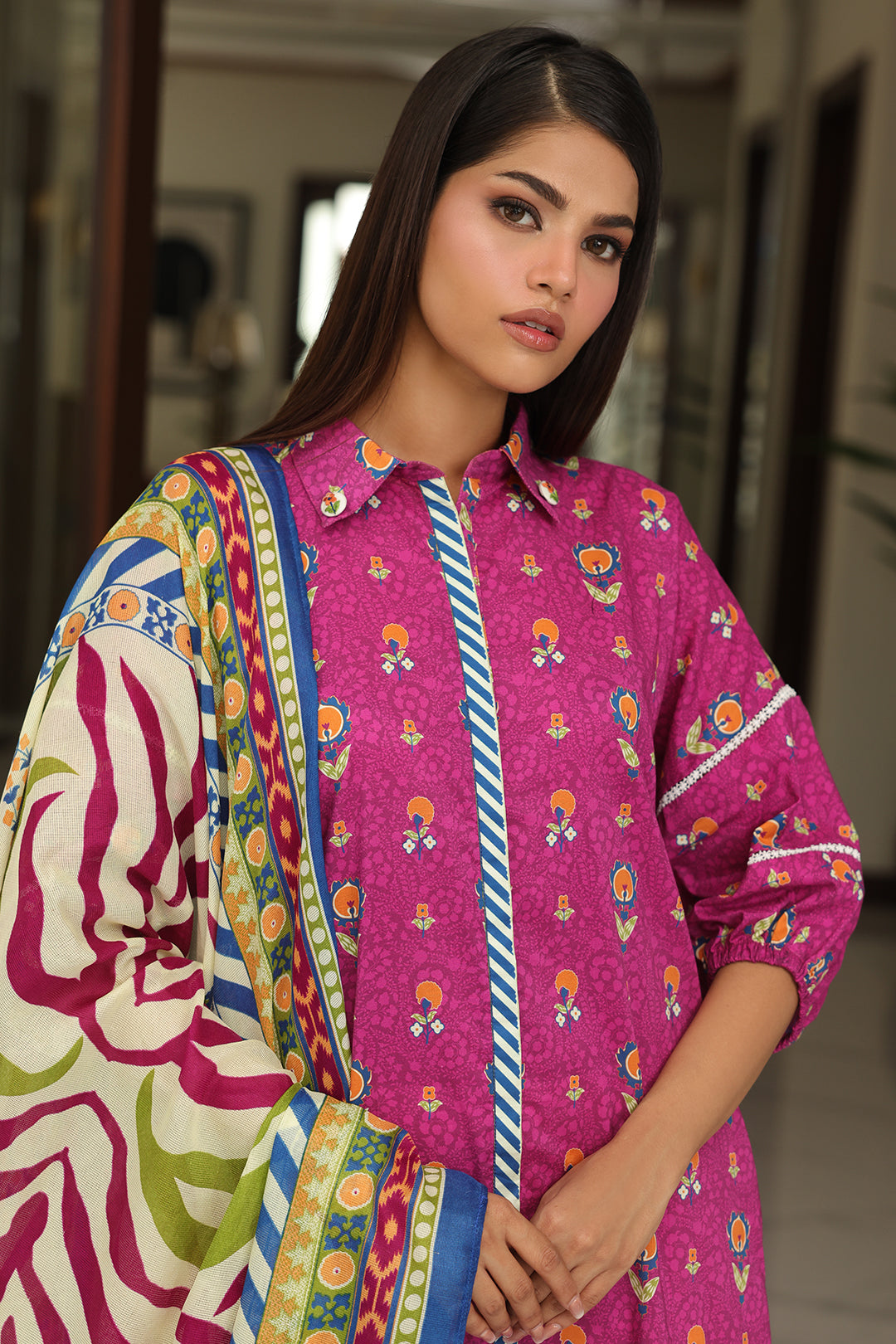 Zellbury | Unstitched 2 Piece Cambric | Shirt Dupatta - 0002 - House Of Hania