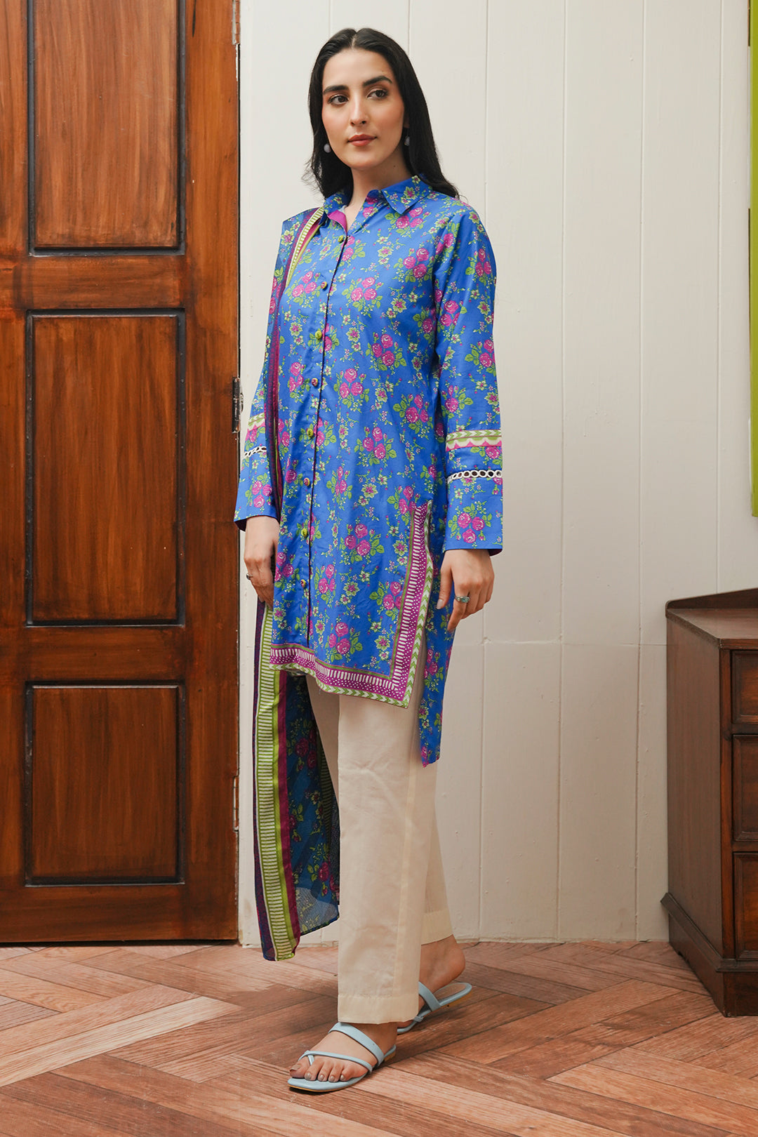 Zellbury | Unstitched 2 Piece Cambric | Shirt Dupatta - 0004 - House Of Hania