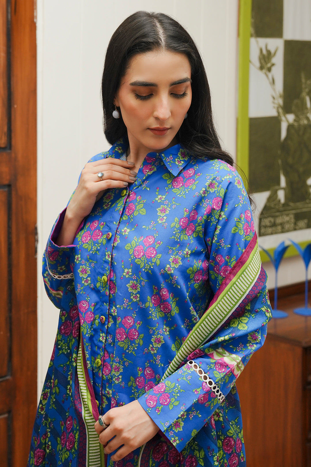Zellbury | Unstitched 2 Piece Cambric | Shirt Dupatta - 0004 - House Of Hania