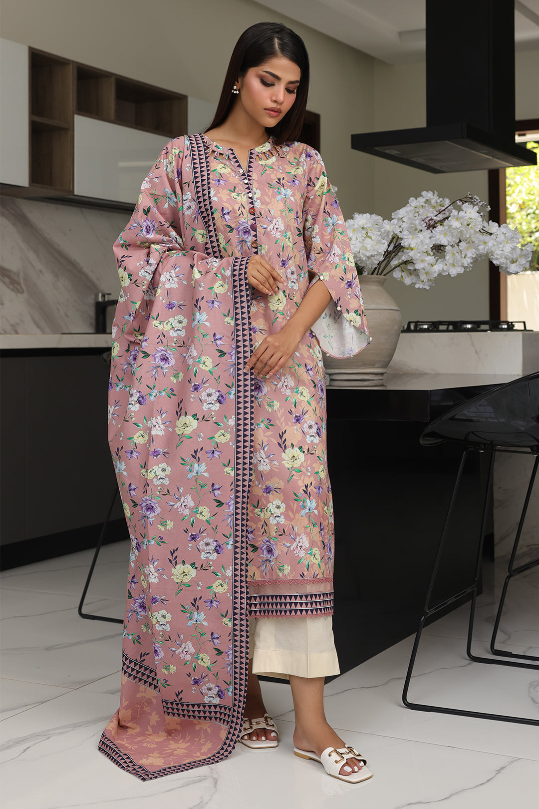 Zellbury | Unstitched 2 Piece Cambric | Shirt Dupatta - 0007 - House Of Hania