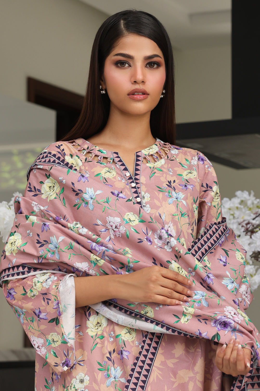 Zellbury | Unstitched 2 Piece Cambric | Shirt Dupatta - 0007 - House Of Hania