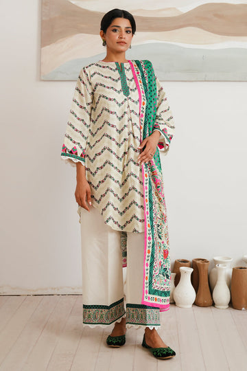 Zellbury | Unstitched 2 Piece Cambric | Shirt Dupatta - 0009 - House Of Hania