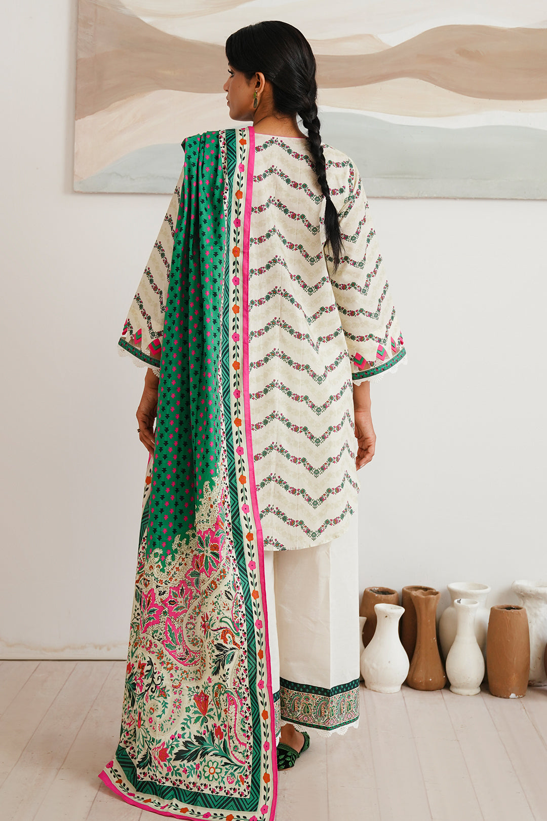 Zellbury | Unstitched 2 Piece Cambric | Shirt Dupatta - 0009 - House Of Hania