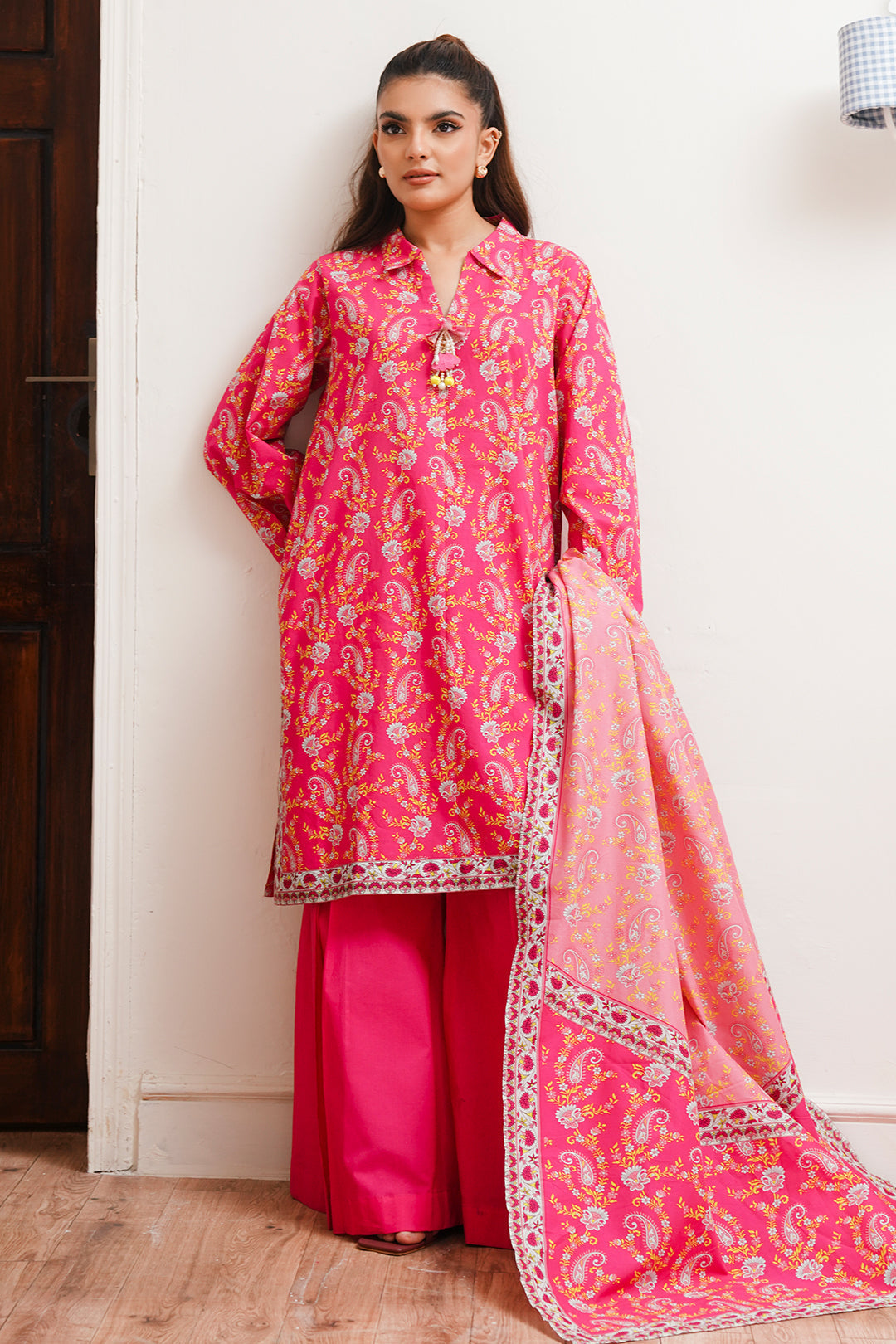 Zellbury | Unstitched 2 Piece Cambric | Shirt Dupatta - 0093 - House Of Hania