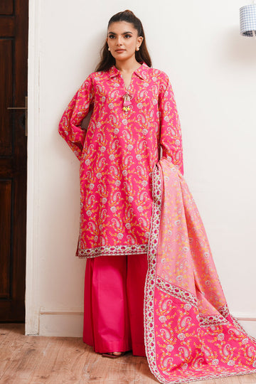 Zellbury | Unstitched 2 Piece Cambric | Shirt Dupatta - 0093 - House Of Hania