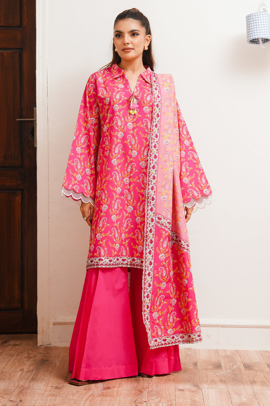 Zellbury | Unstitched 2 Piece Cambric | Shirt Dupatta - 0093 - House Of Hania