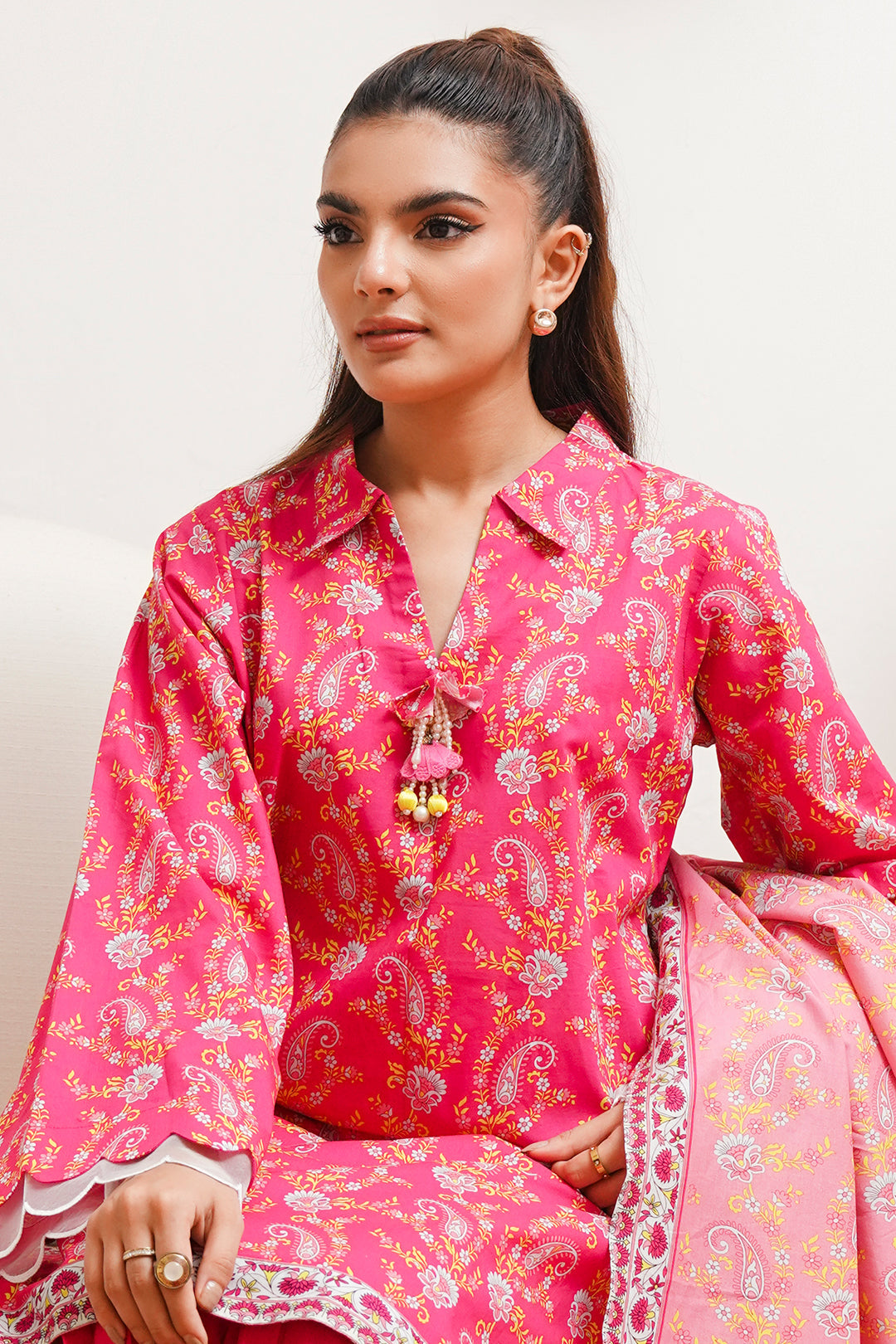 Zellbury | Unstitched 2 Piece Cambric | Shirt Dupatta - 0093 - House Of Hania