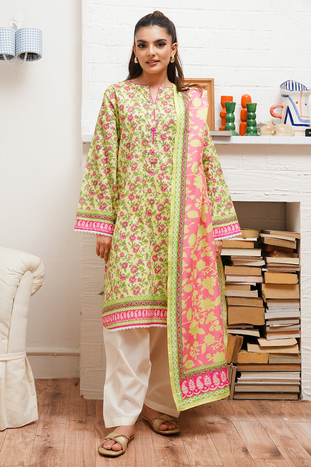 Zellbury | Unstitched 2 Piece Cambric | Shirt Dupatta - 0095 - House Of Hania