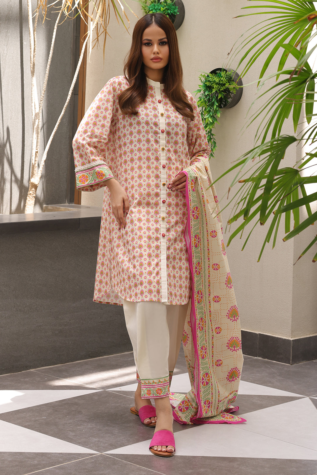 Zellbury | Unstitched 2 Piece Cambric | Shirt Dupatta - 0096 - House Of Hania