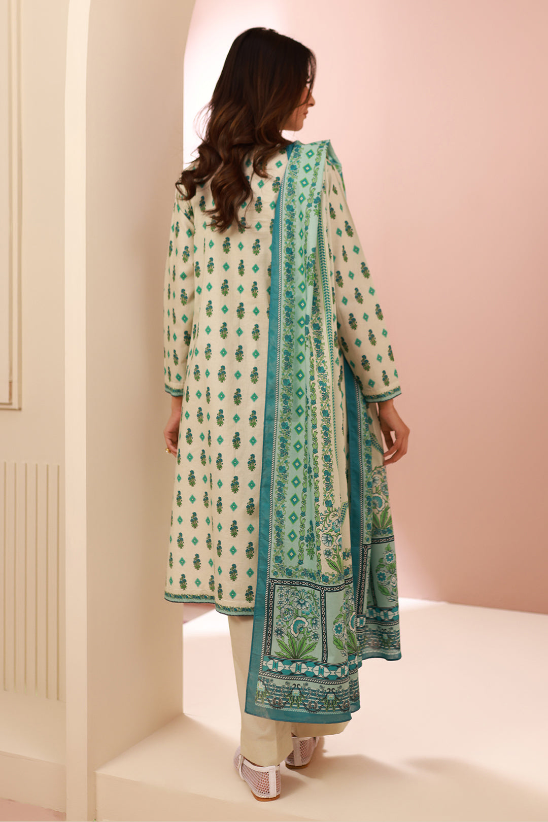 Zellbury | Unstitched 2 Piece Cambric | Shirt Dupatta - 0606 - House Of Hania