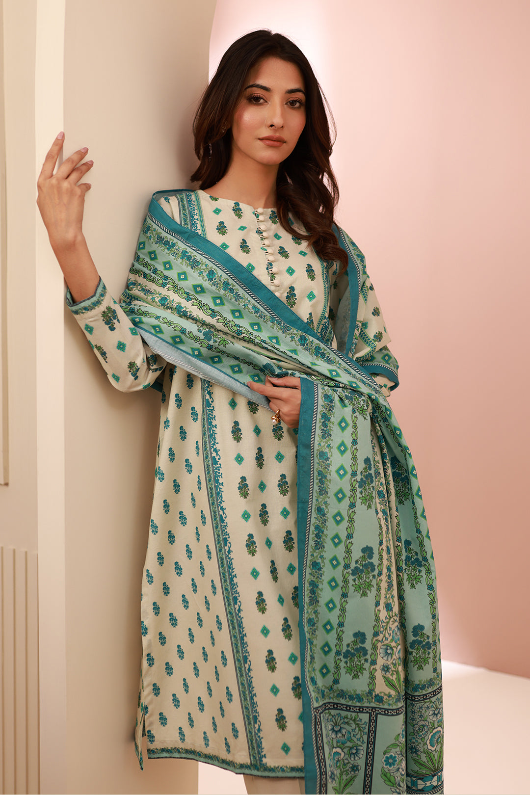 Zellbury | Unstitched 2 Piece Cambric | Shirt Dupatta - 0606 - House Of Hania