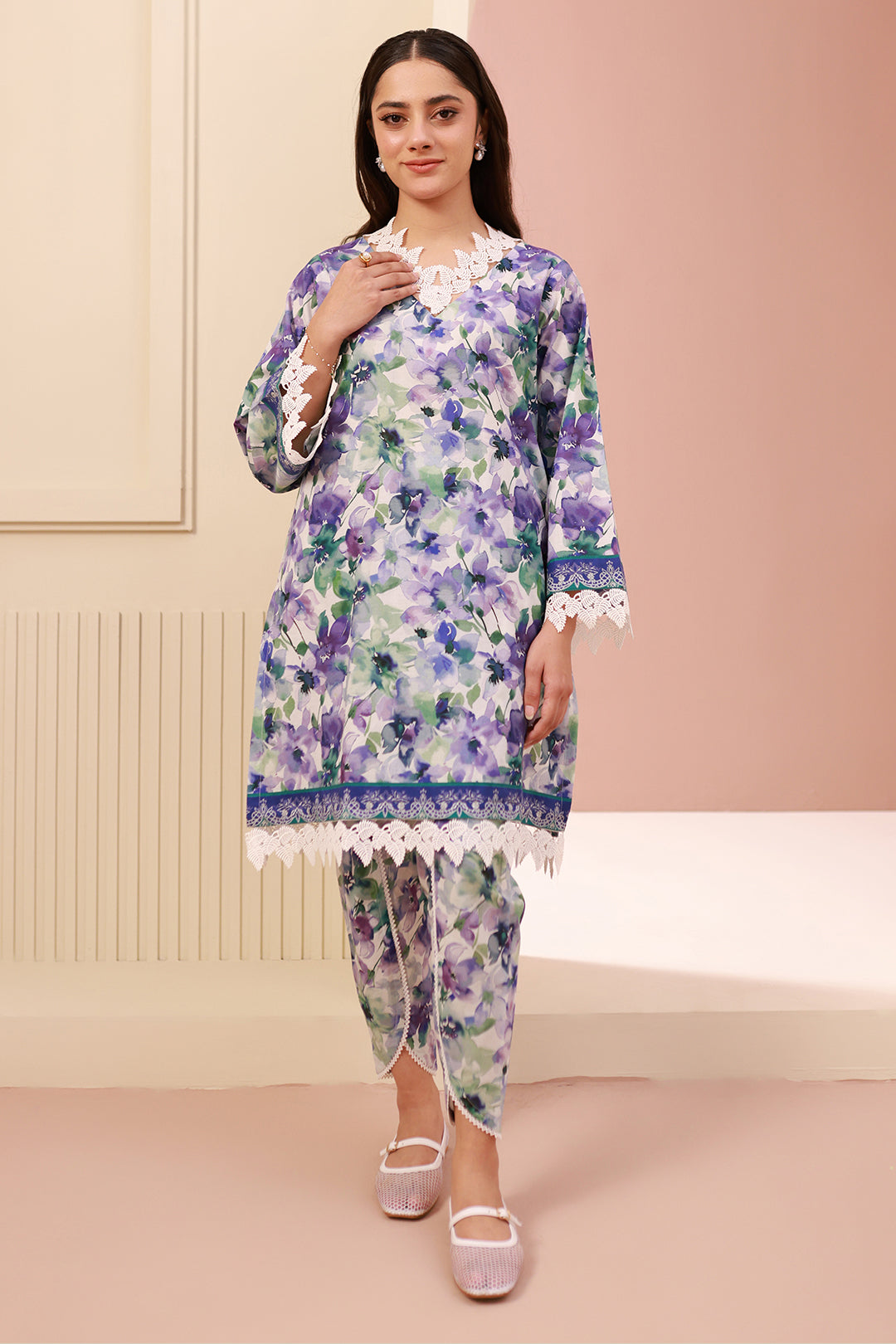 Zellbury | Unstitched 2 Piece Cambric | Shirt Shalwar - 0613 - House Of Hania