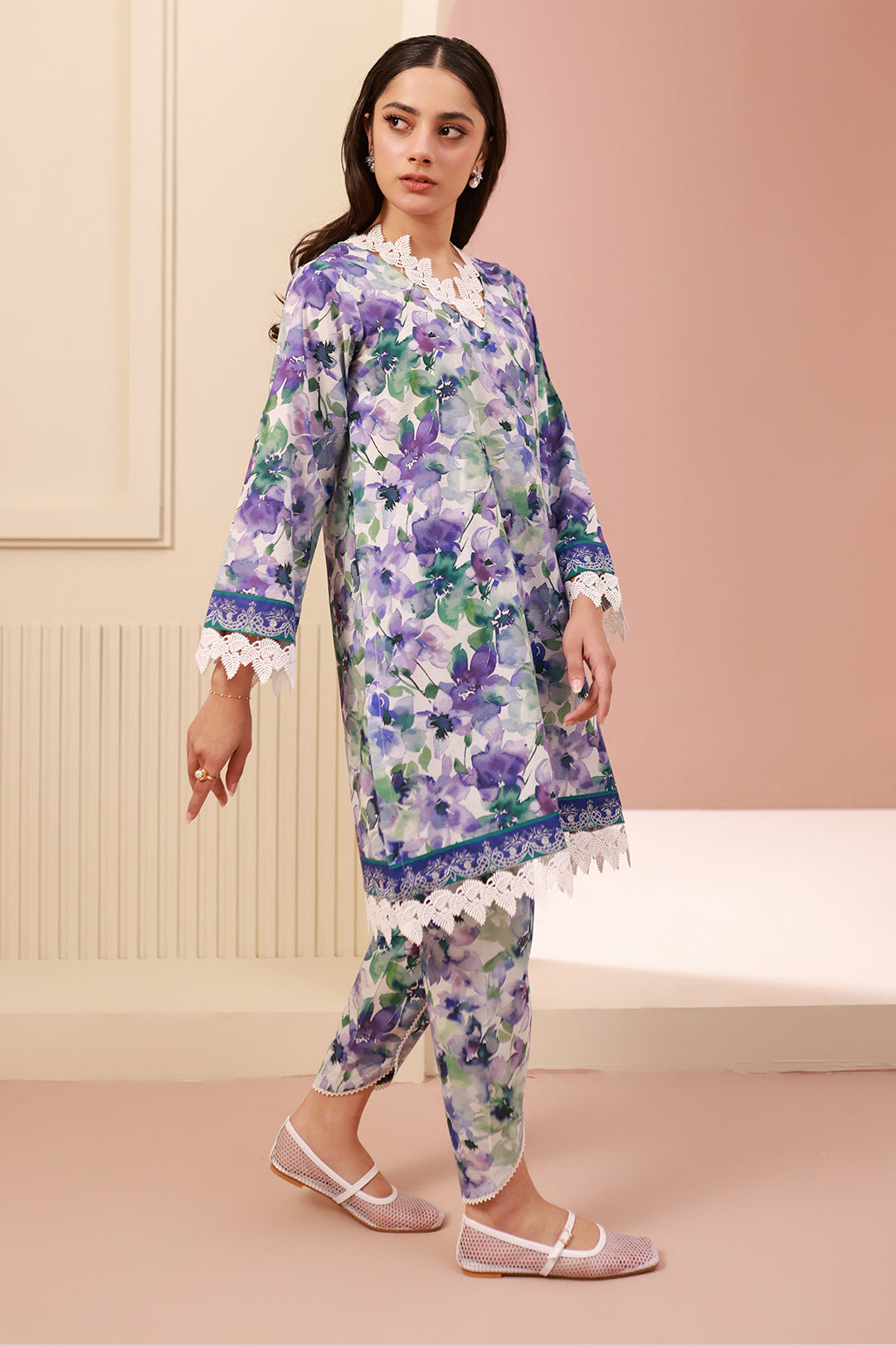 Zellbury | Unstitched 2 Piece Cambric | Shirt Shalwar - 0613 - House Of Hania
