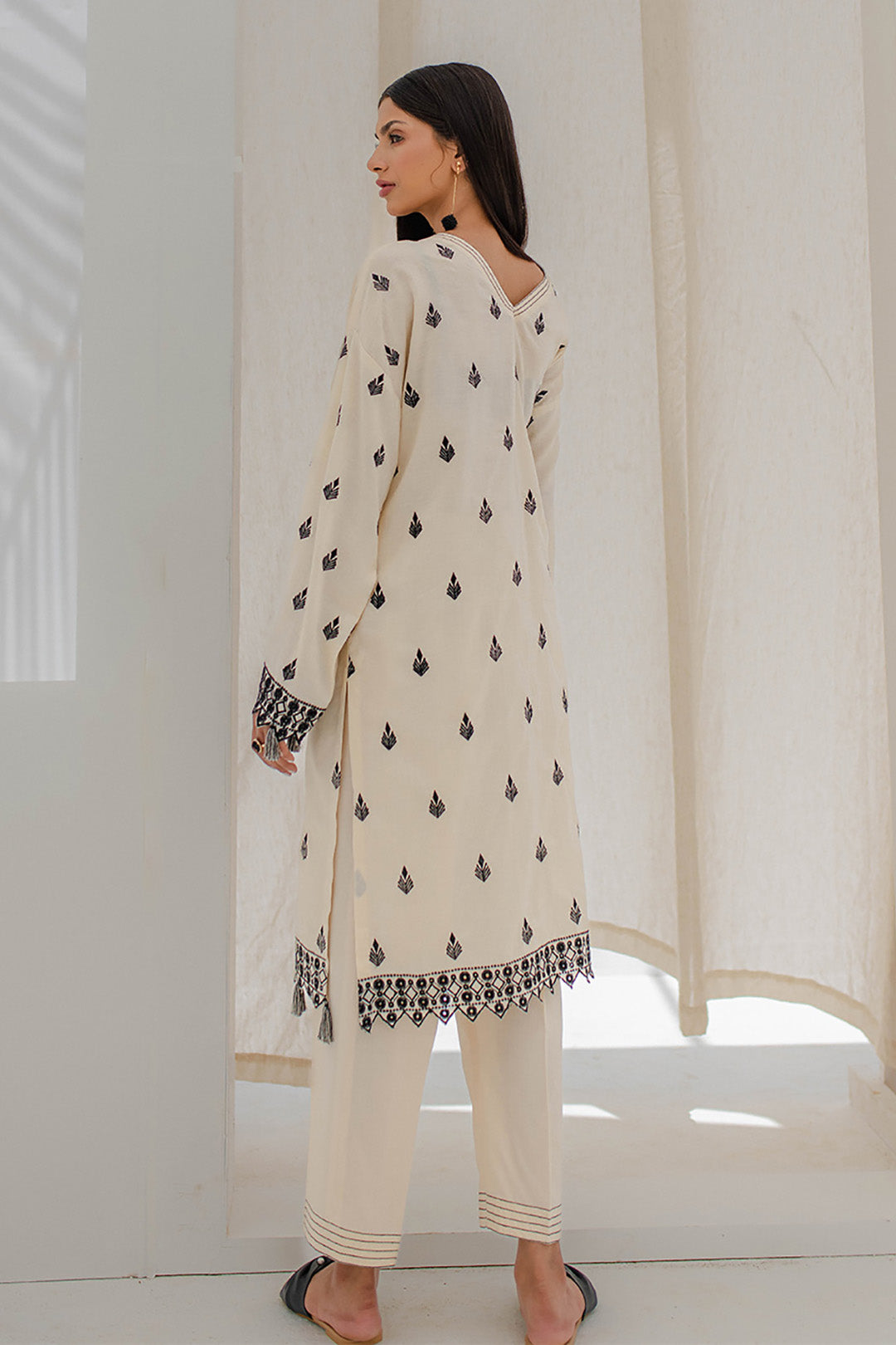 Zellbury | Unstitched 2 Piece Jacquard | Embroidered Shirt Shalwar - 0657 - House Of Hania