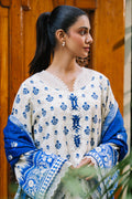 Zellbury | Unstitched 2 Piece Khaddar | Embroidered Shirt Dupatta - 0265 - House Of Hania