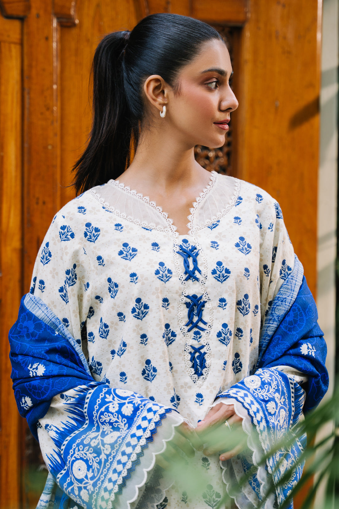 Zellbury | Unstitched 2 Piece Khaddar | Embroidered Shirt Dupatta - 0265 - House Of Hania