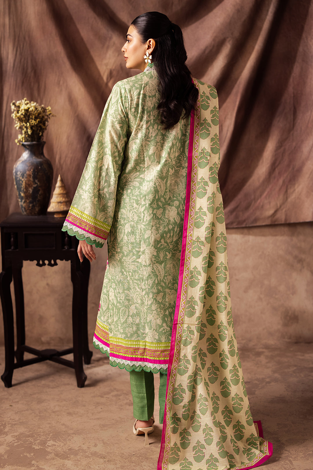 Zellbury | Unstitched 2 Piece Khaddar | Embroidered Shirt Dupatta - 0266 - House Of Hania
