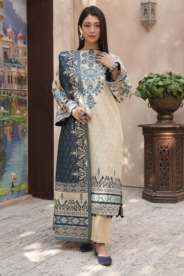 Zellbury | Unstitched 2 Piece Khaddar | Embroidered Shirt Dupatta - 0349 - House Of Hania