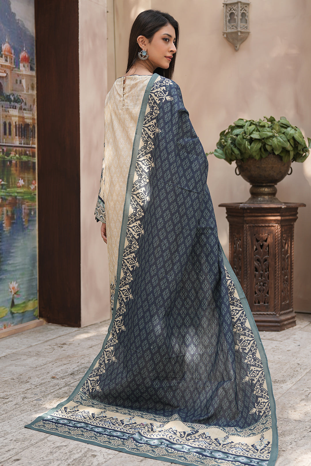 Zellbury | Unstitched 2 Piece Khaddar | Embroidered Shirt Dupatta - 0349 - House Of Hania