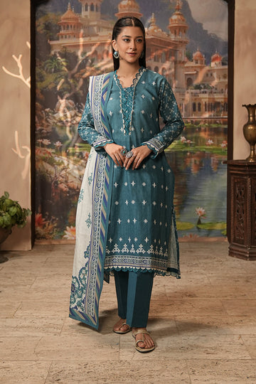 Zellbury | Unstitched 2 Piece Khaddar | Embroidered Shirt Dupatta - 0350 - House Of Hania
