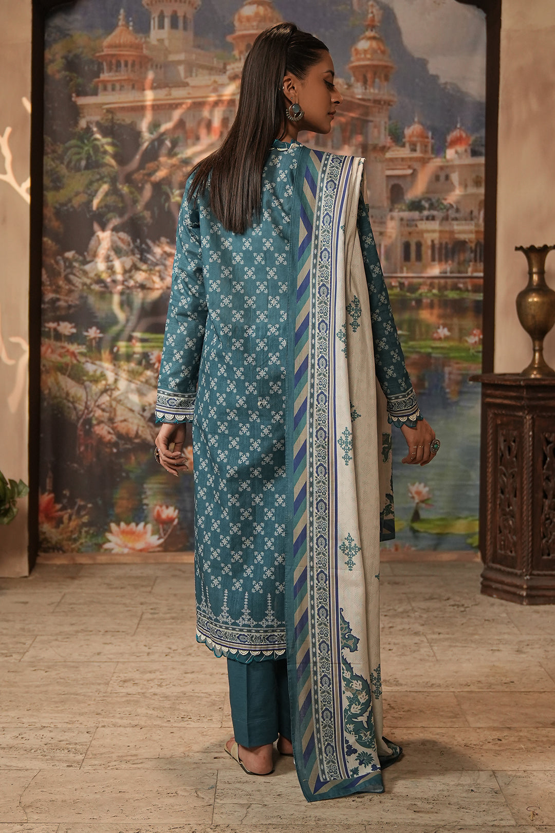 Zellbury | Unstitched 2 Piece Khaddar | Embroidered Shirt Dupatta - 0350 - House Of Hania