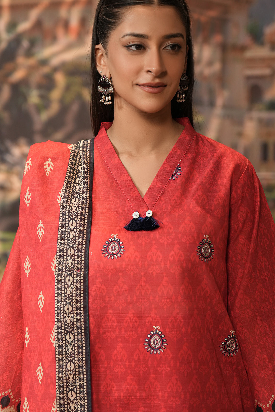 Zellbury | Unstitched 2 Piece Khaddar | Embroidered Shirt Dupatta - 0436 - House Of Hania