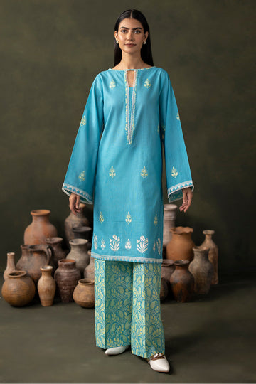 Zellbury | Unstitched 2 Piece Khaddar | Embroidered Shirt Shalwar - 0177 - House Of Hania