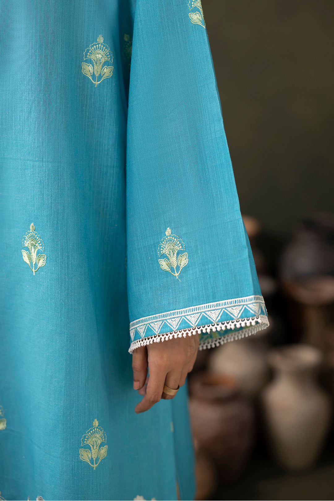 Zellbury | Unstitched 2 Piece Khaddar | Embroidered Shirt Shalwar - 0177 - House Of Hania