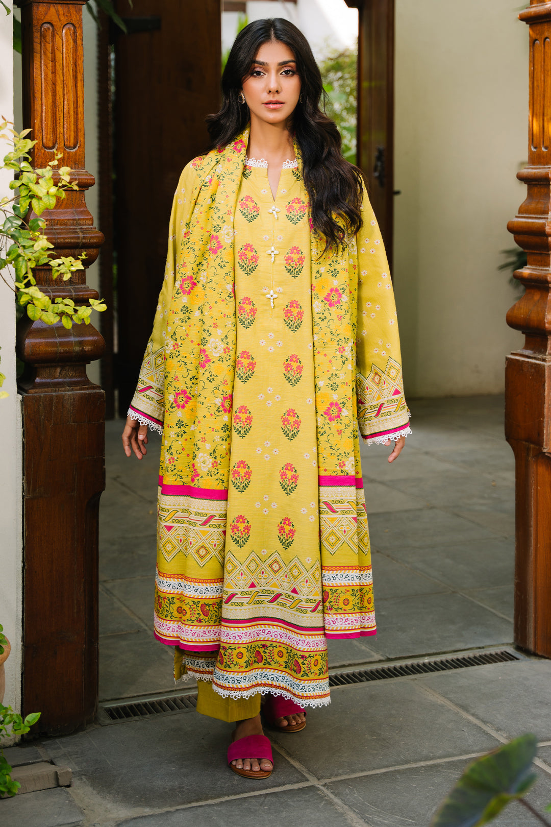 Zellbury | Unstitched 2 Piece Khaddar | Shirt Dupatta - 0158 - House Of Hania