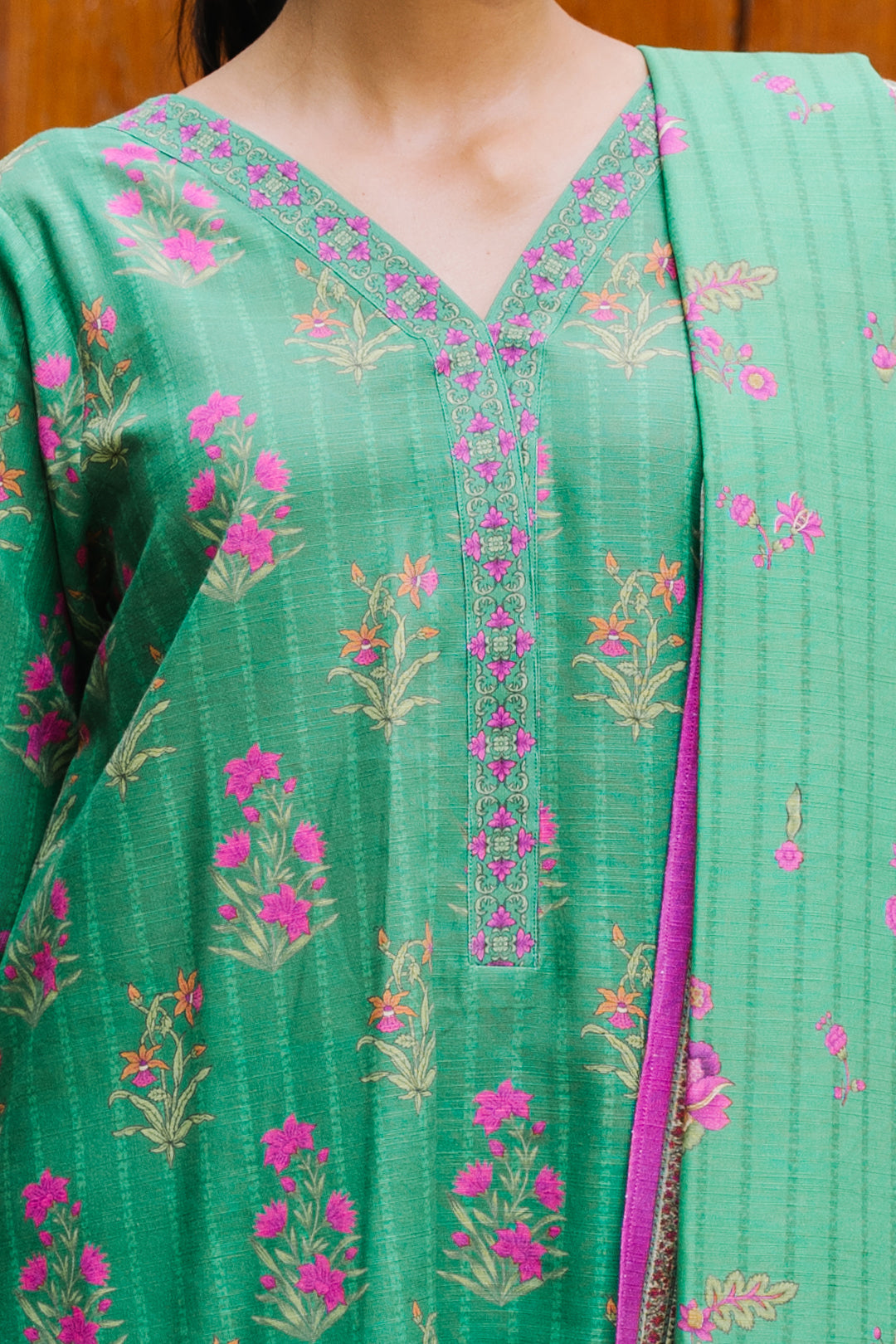 Zellbury | Unstitched 2 Piece Khaddar | Shirt Dupatta - 0159 - House Of Hania