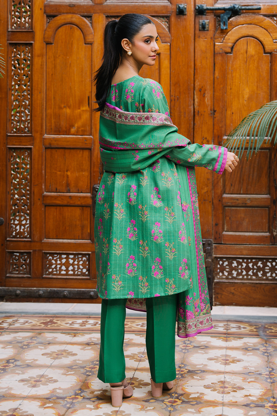 Zellbury | Unstitched 2 Piece Khaddar | Shirt Dupatta - 0159 - House Of Hania