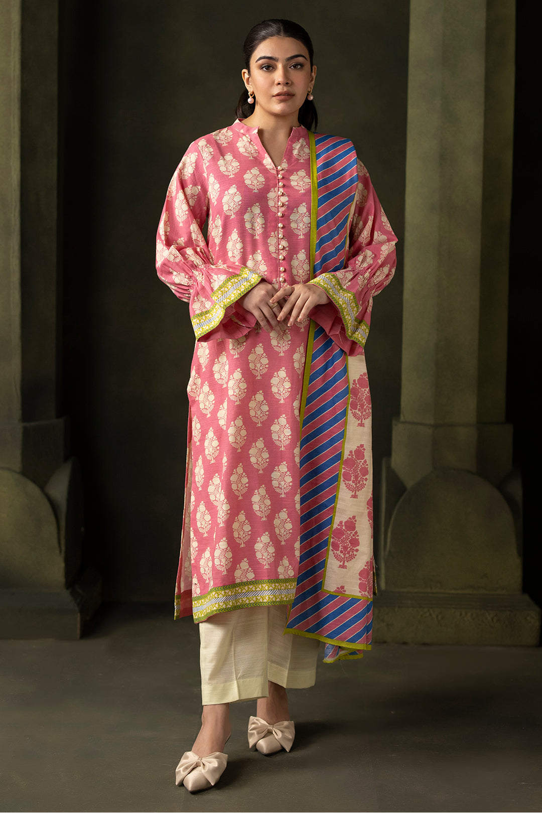 Zellbury | Unstitched 2 Piece Khaddar | Shirt Dupatta - 0160 - House Of Hania