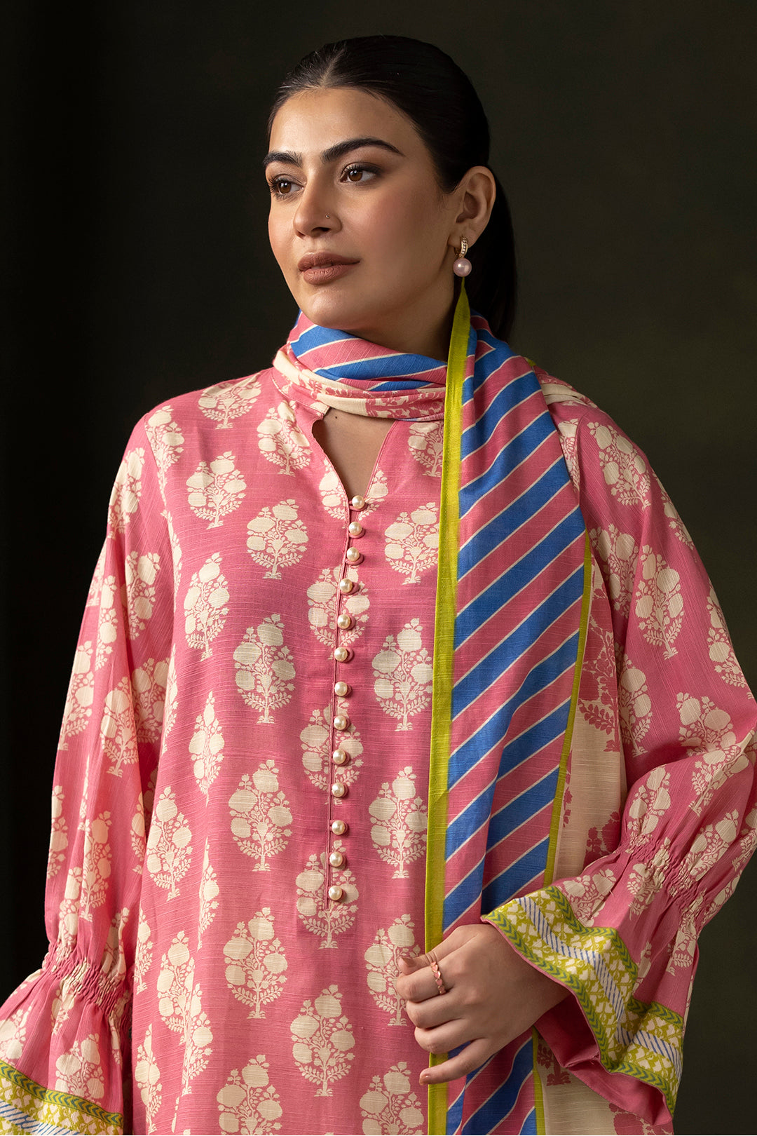 Zellbury | Unstitched 2 Piece Khaddar | Shirt Dupatta - 0160 - House Of Hania