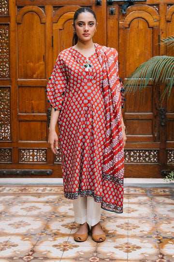 Zellbury | Unstitched 2 Piece Khaddar | Shirt Dupatta - 0250 - House Of Hania