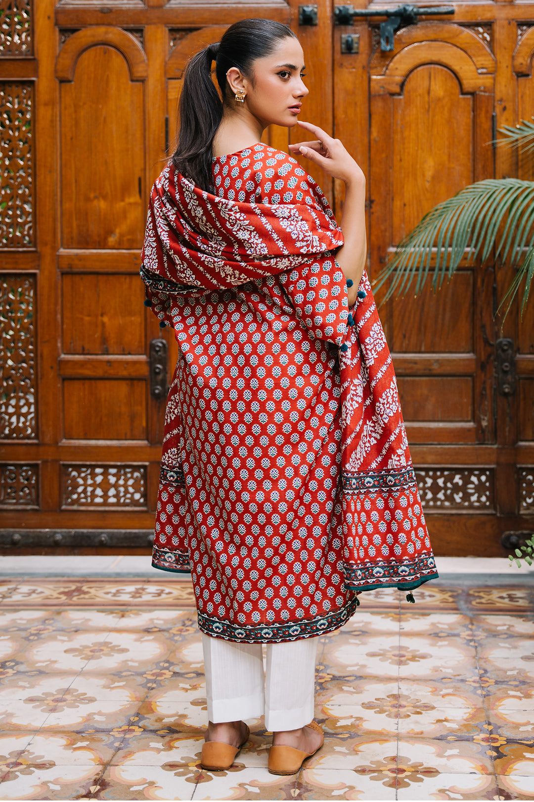 Zellbury | Unstitched 2 Piece Khaddar | Shirt Dupatta - 0250 - House Of Hania