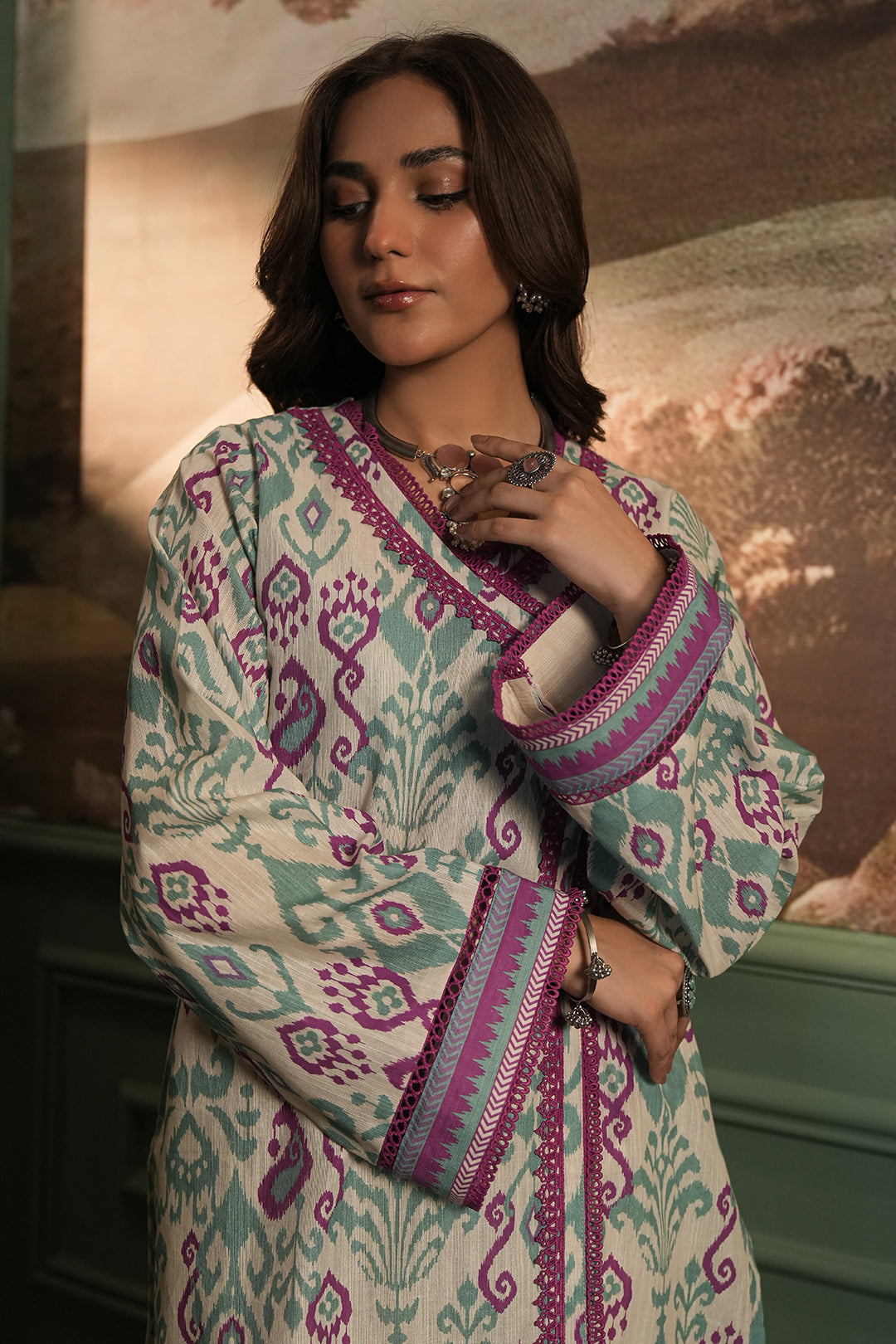 Zellbury | Unstitched 2 Piece Khaddar | Shirt Dupatta - 0333 - House Of Hania
