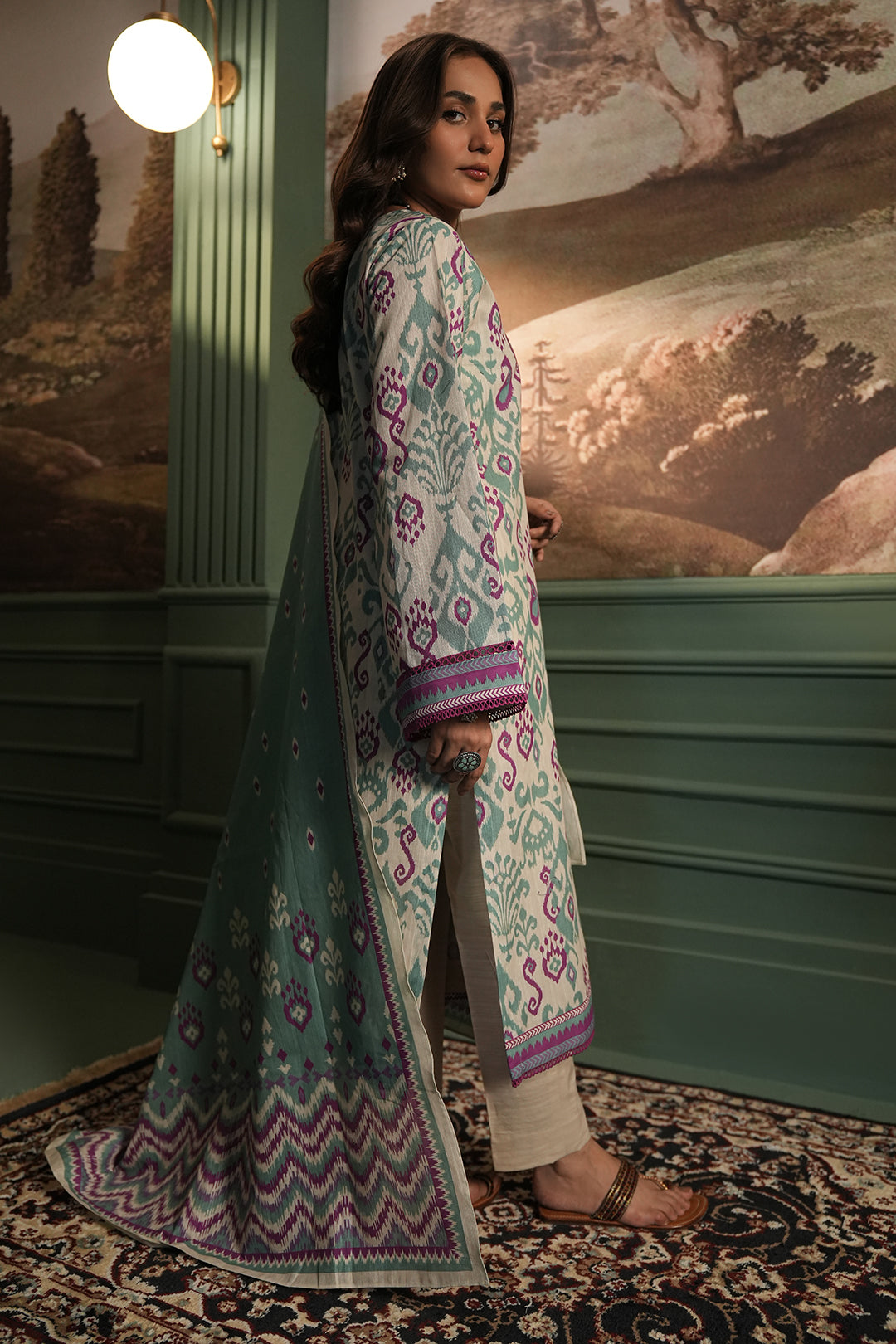 Zellbury | Unstitched 2 Piece Khaddar | Shirt Dupatta - 0333 - House Of Hania