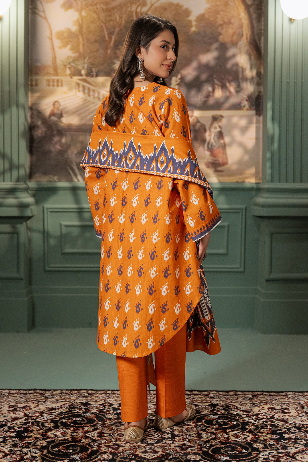 Zellbury | Unstitched 2 Piece Khaddar | Shirt Dupatta - 0335 - House Of Hania
