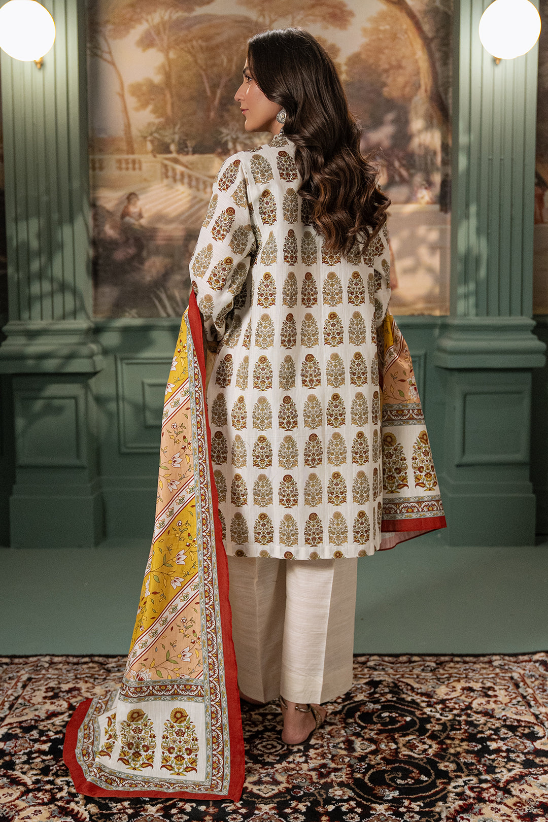 Zellbury | Unstitched 2 Piece Khaddar | Shirt Dupatta - 0336 - House Of Hania