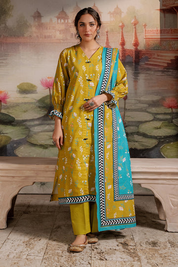 Zellbury | Unstitched 2 Piece Khaddar | Shirt Dupatta - 0423 - House Of Hania