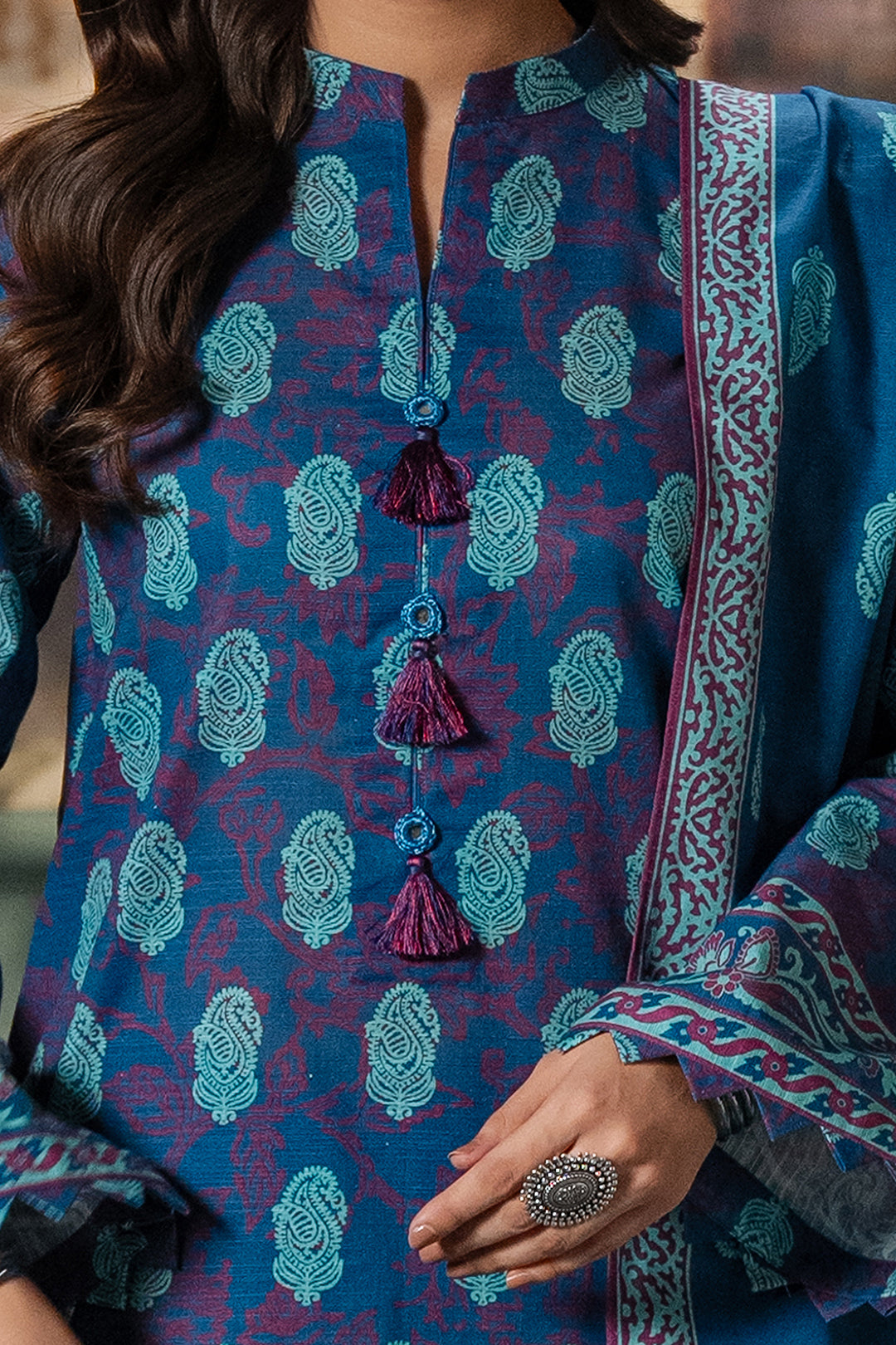 Zellbury | Unstitched 2 Piece Khaddar | Shirt Dupatta - 0425 - House Of Hania