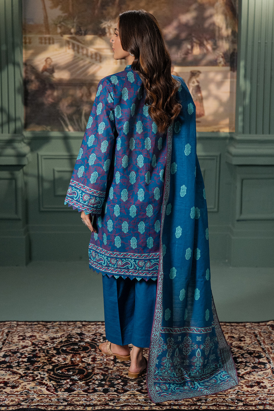 Zellbury | Unstitched 2 Piece Khaddar | Shirt Dupatta - 0425 - House Of Hania