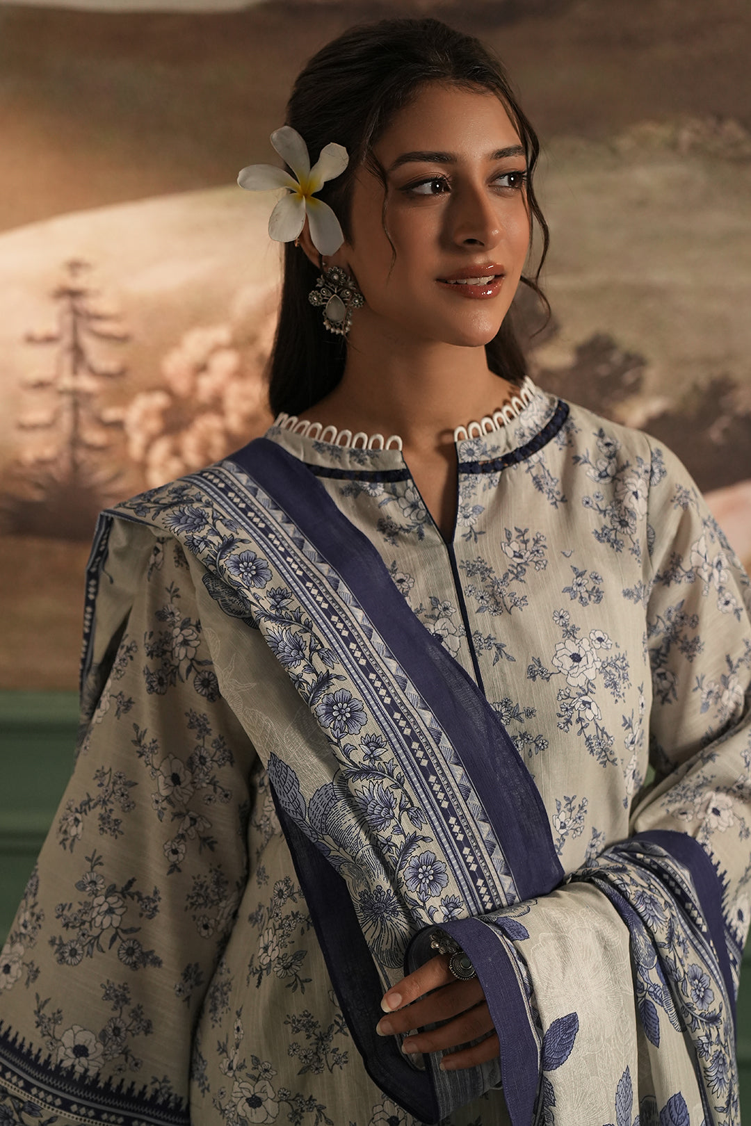 Zellbury | Unstitched 2 Piece Khaddar | Shirt Dupatta - 0426 - House Of Hania