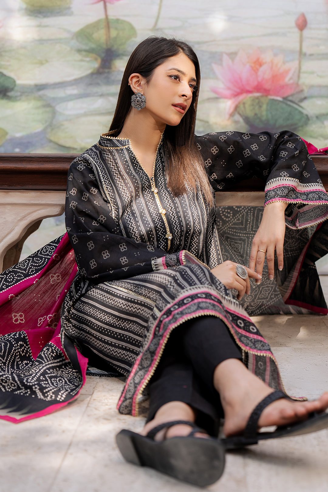 Zellbury | Unstitched 2 Piece Khaddar | Shirt Dupatta - 0428 - House Of Hania